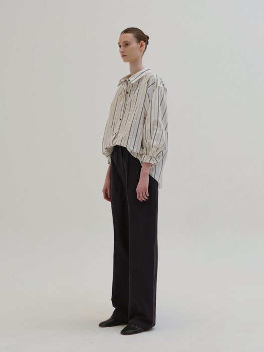 [moia] stripe shirt (navy stripe)