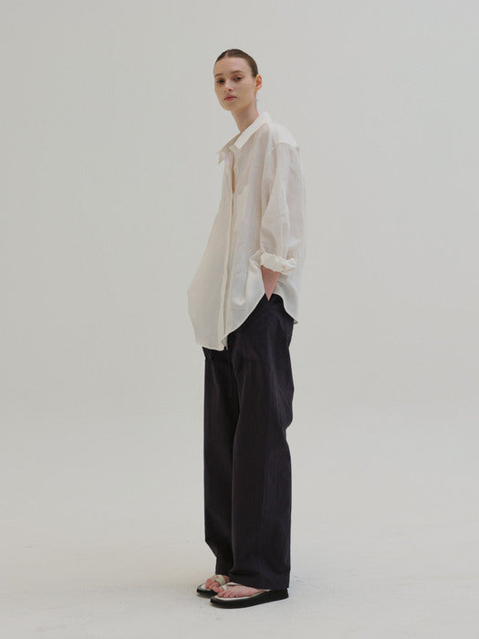 [moia] box linen shirt (white)
