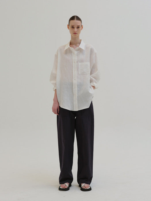 [moia] box linen shirt (white)