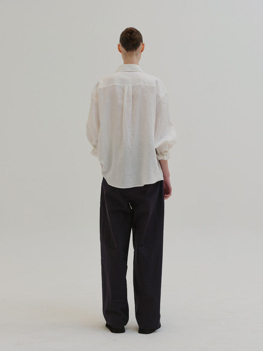 [moia] box linen shirt (white)