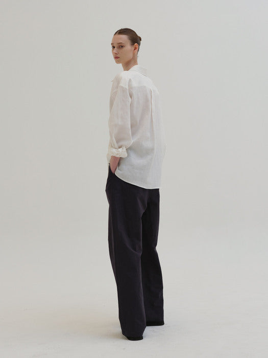 [moia] box linen shirt (white)