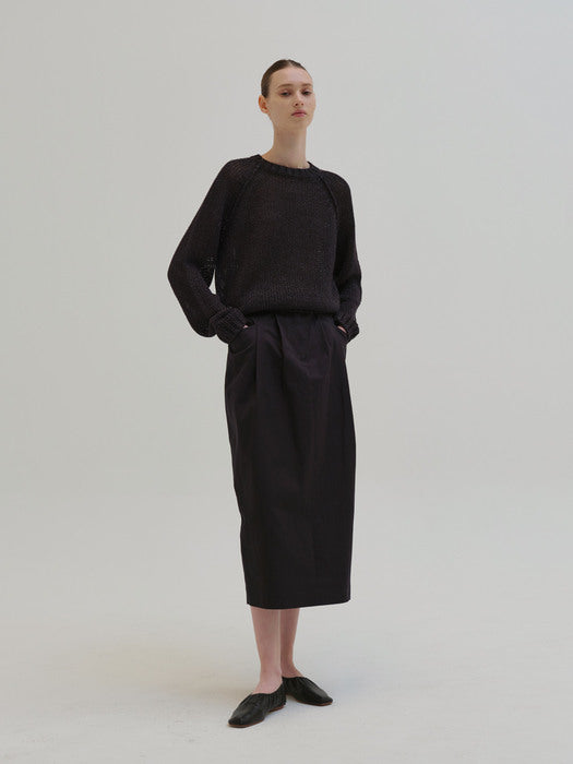 [moia] barrel skirt (navy)