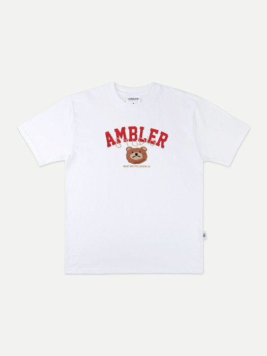 [ambler] Ambler Bear Over fit T-Shirts AS906 (White)