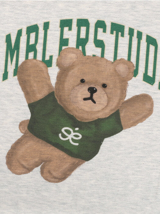 [ambler] Superman Bear Over fit T-Shirts AS918 (white melange)