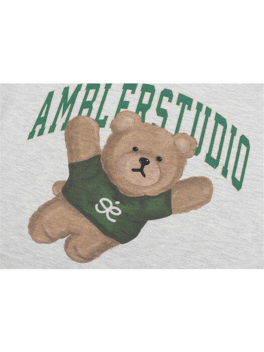 [ambler] Superman Bear Over fit T-Shirts AS918 (white melange)