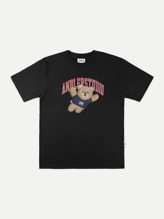 [ambler] Superman Bear Over fit T-Shirts AS918 (Black)