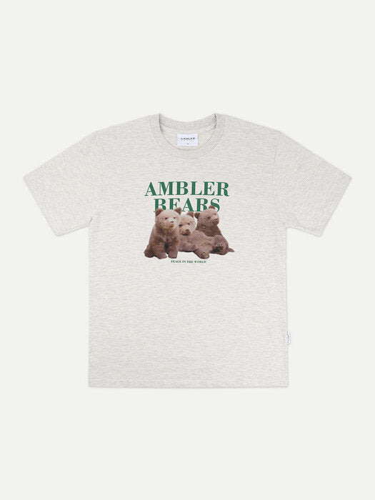 [ambler] Three Bears Over fit T-Shirts AS919 (Oatmeal)