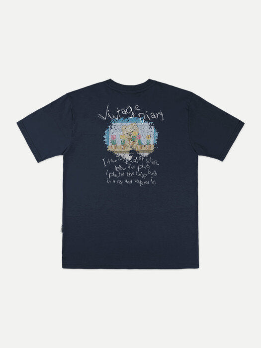 [ambler] Vintage diary Over fit T-Shirts AS920 (Navy)