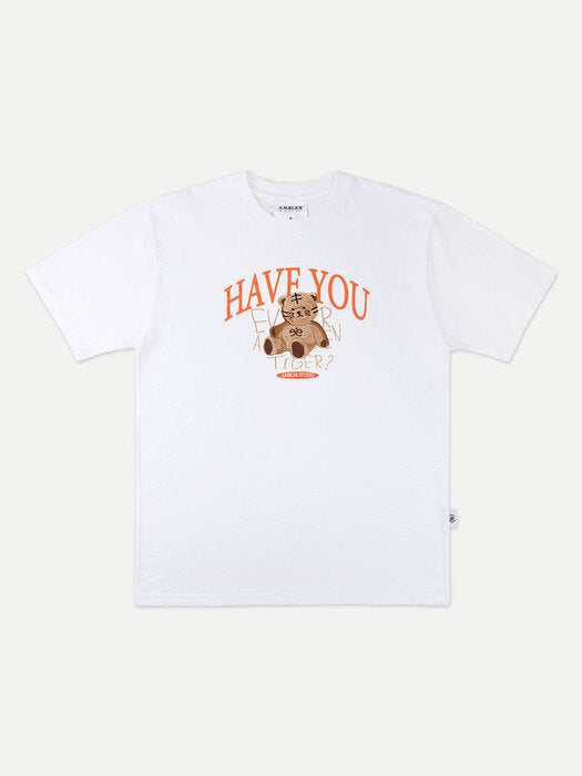 [ambler] Tiger bear Over fit T-Shirts AS913 (White)