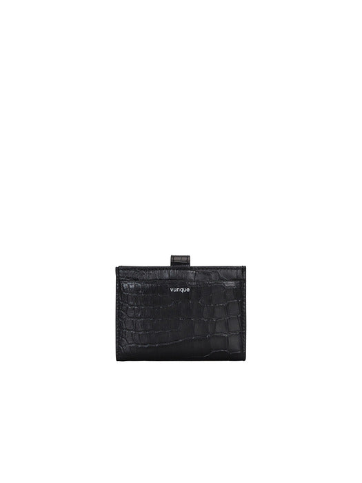[vunque] Magpie Card Wallet Croco (맥파이 카드지갑) Black
