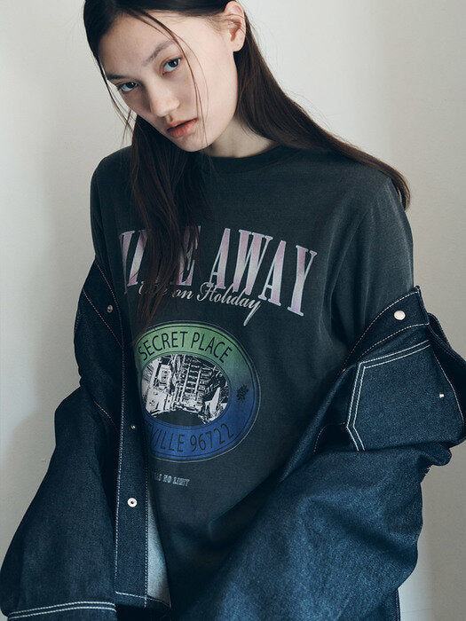 Raive Hide Away T-Shirt in D/Grey