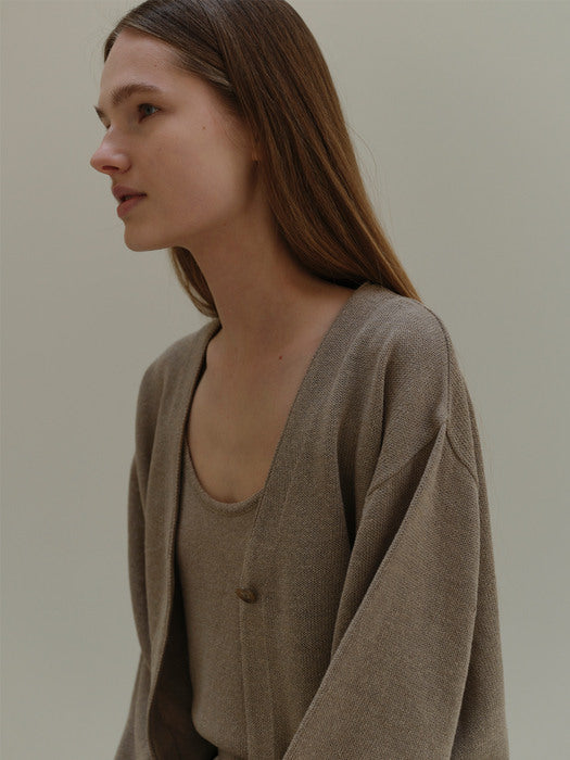 [moia] [EXCLUSIVE] natural cardigan (pale khaki)