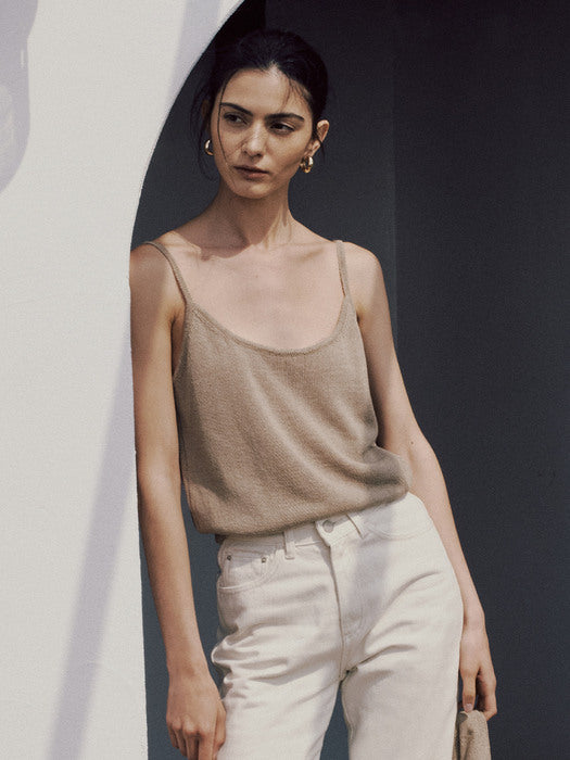 [moia] [EXCLUSIVE] round sleeveless (pale khaki)