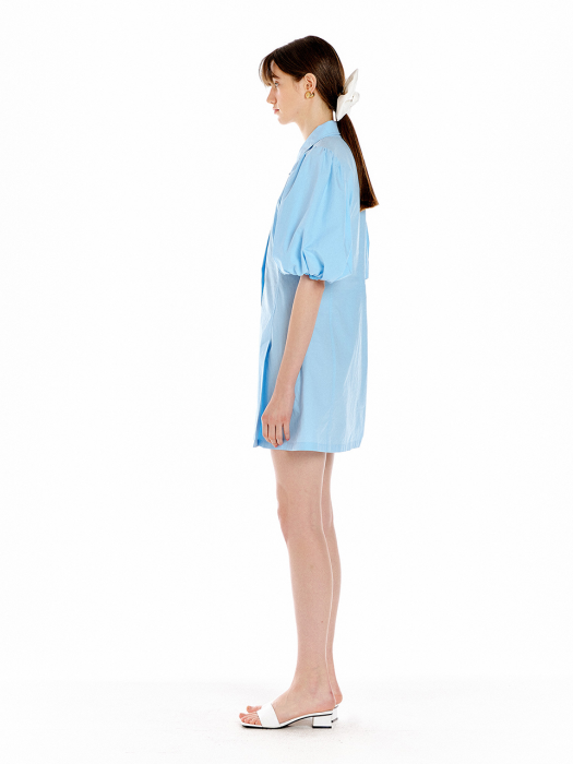 Eenk Umbria Mini Shirt Dress - Light Blue