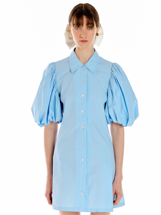 Eenk Umbria Mini Shirt Dress - Light Blue