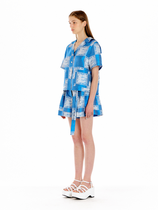 Eenk Umbrella Two-Tuck Shorts - Blue