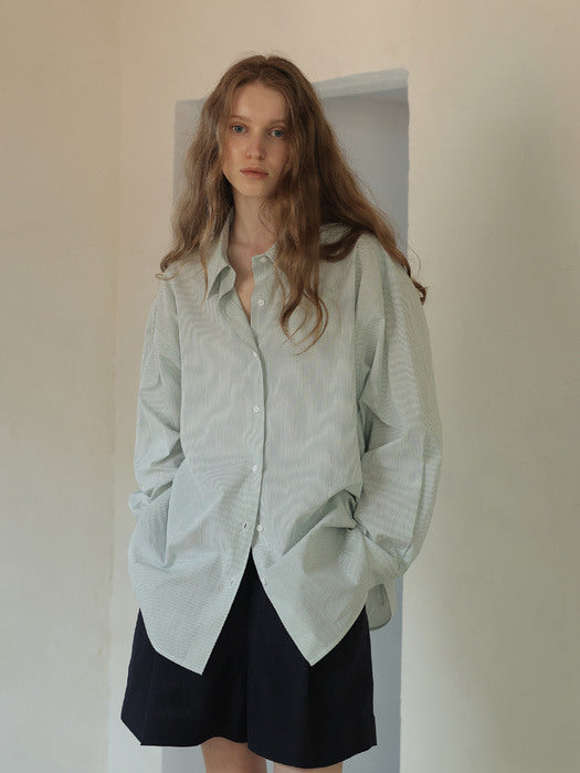 [moia] small ST shirt (green stripe)