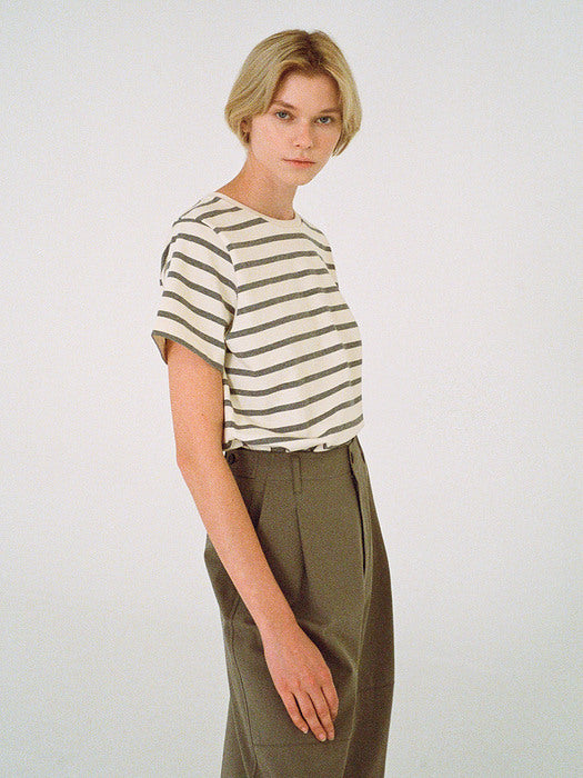 [facade pattern] Cotton Stripe T-Shirt (4 Colors)