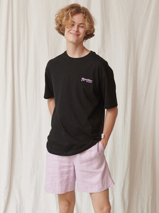 [ambler] Davinci Bear Over fit T-Shirts AS923 (Black)