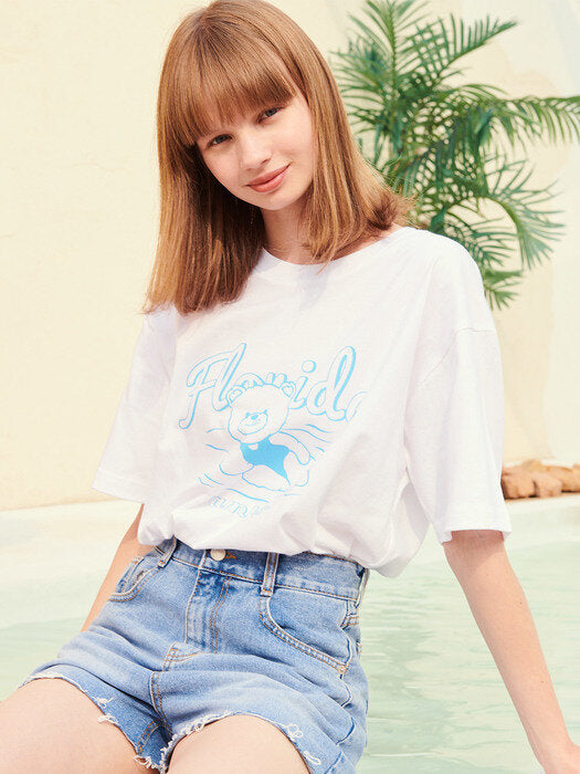 [ambler] Florida Over fit T-Shirts AS924 (White)