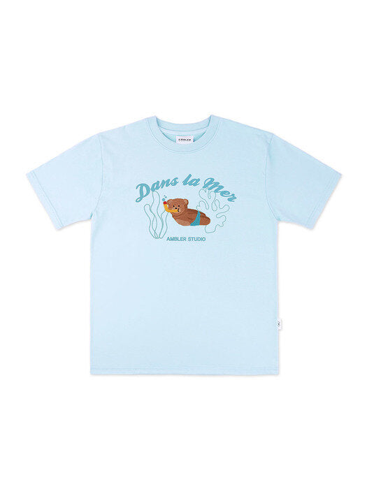 [ambler] Dans la mer Over fit T-Shirts AS926 (Blue)