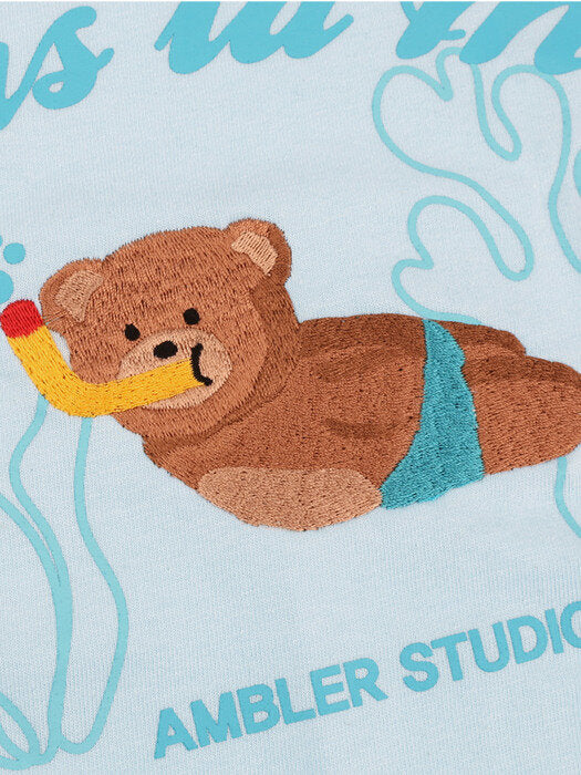 [ambler] Dans la mer Over fit T-Shirts AS926 (Blue)