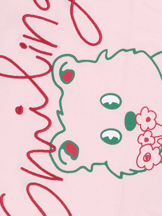 [ambler] Smiling Over fit T-Shirts AS928 (Pink)