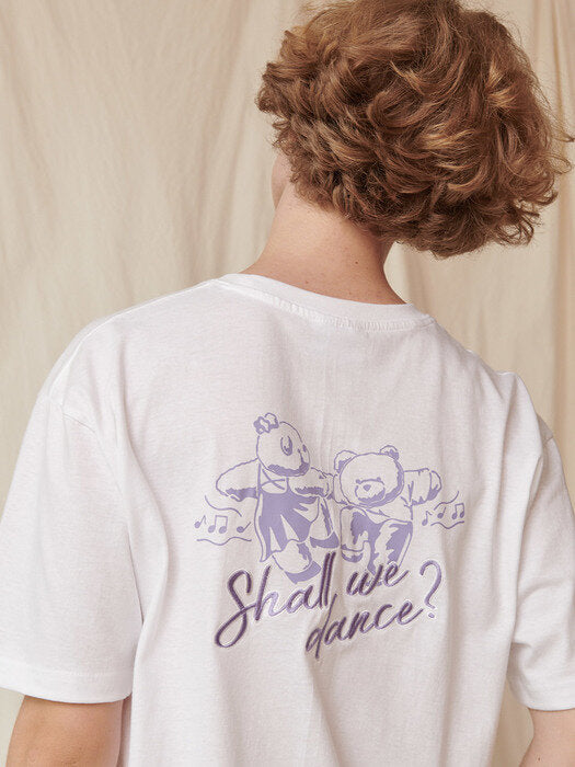 [ambler] Shall we dance Over fit T-Shirts AS931 (White)
