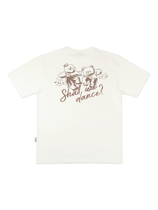 [ambler] Shall we dance Over fit T-Shirts AS931 (Cream)