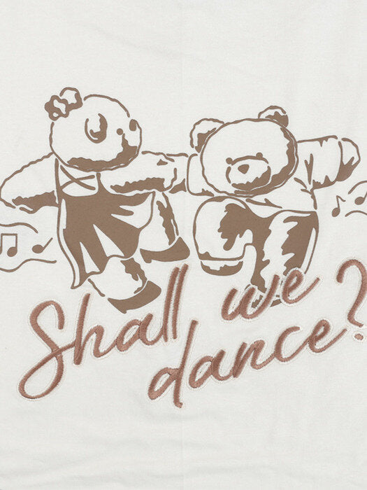 [ambler] Shall we dance Over fit T-Shirts AS931 (Cream)