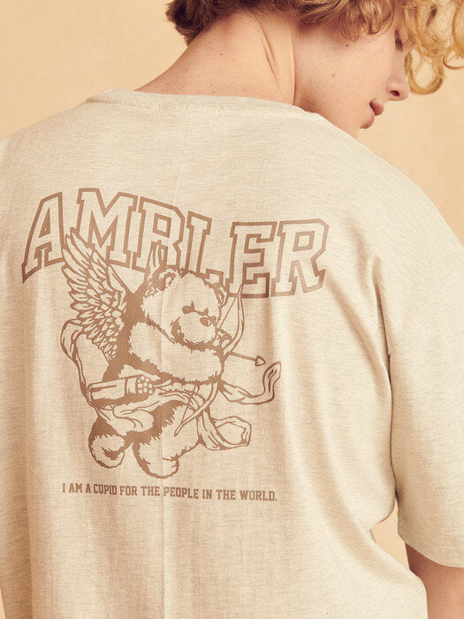 [ambler] Cupid Bear Over fit T-Shirts AS932 (Oatmeal)