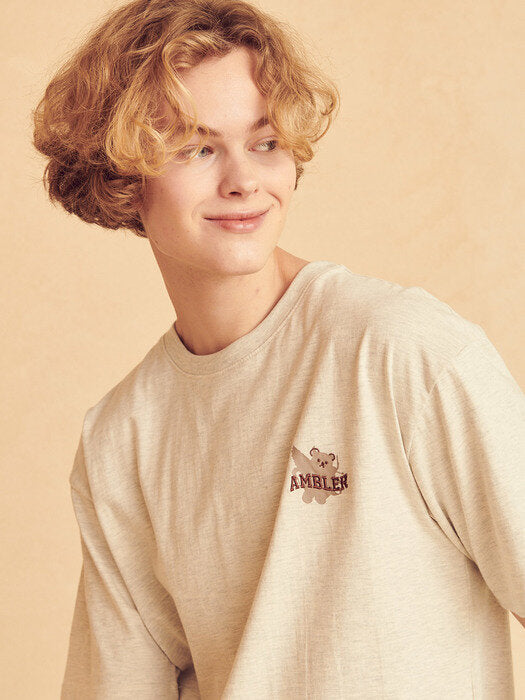 [ambler] Cupid Bear Over fit T-Shirts AS932 (Oatmeal)