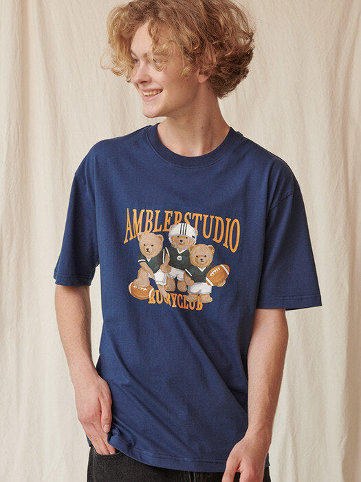 [ambler] Rugby Club Over fit T-Shirts AS933 (Navy)