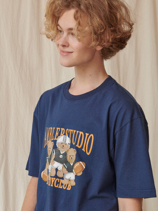 [ambler] Rugby Club Over fit T-Shirts AS933 (Navy)