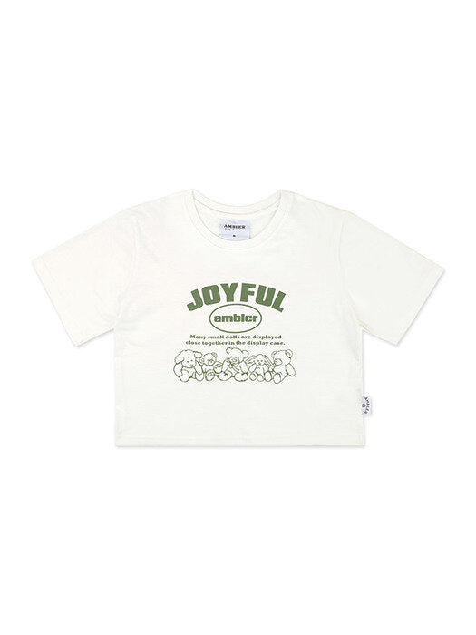 [ambler] Joyful Crop T-Shirts ACR301 (Cream)