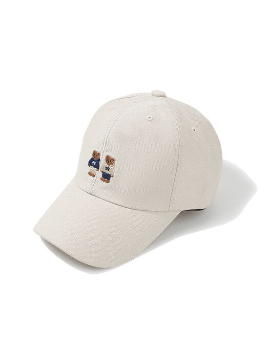 [ambler] Twinlook Bear Ball Cap AH401(Beige)