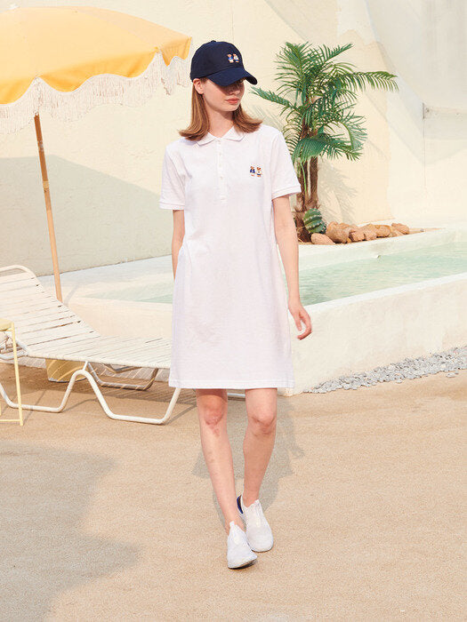 [ambler] Twinlook Bear Cotton PK Mini One-piece AOPS201(white)