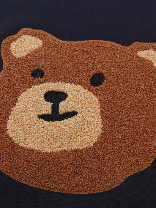 [ambler] Boucle Bear Over fit Sweatshirt AMM910(navy)