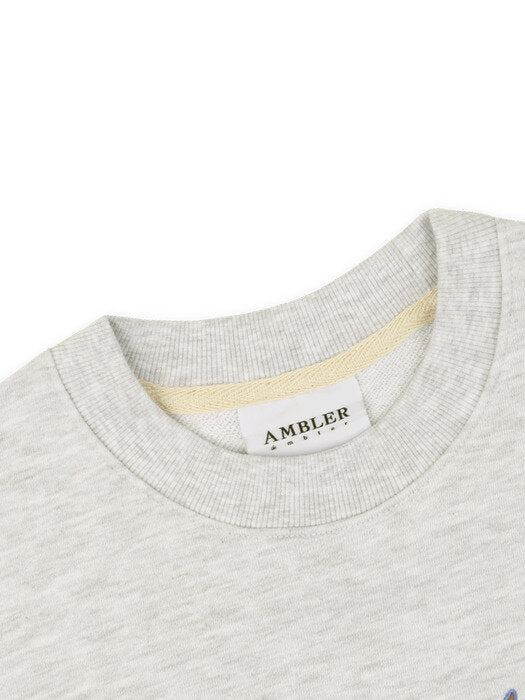 [ambler] AMBLER UNIVERSITY Over fit Sweatshirt AMM909(oatmeal)