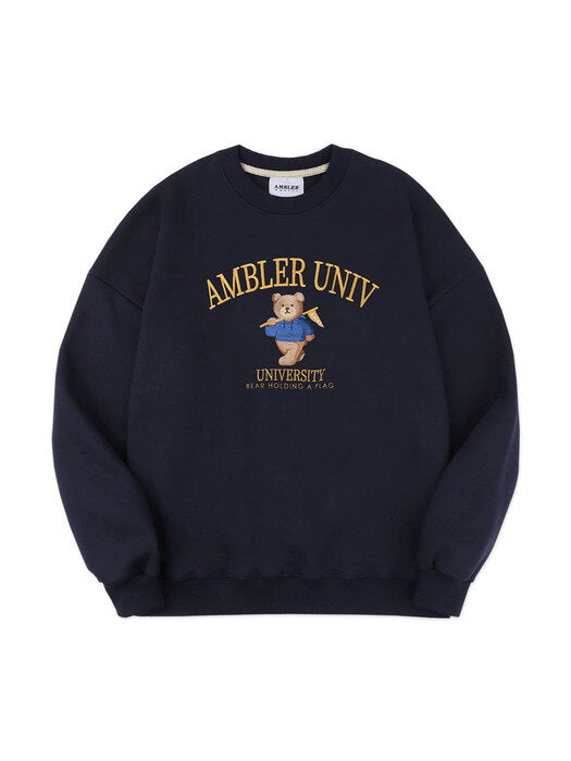[ambler] AMBLER UNIVERSITY Over fit Sweatshirt AMM909(navy)