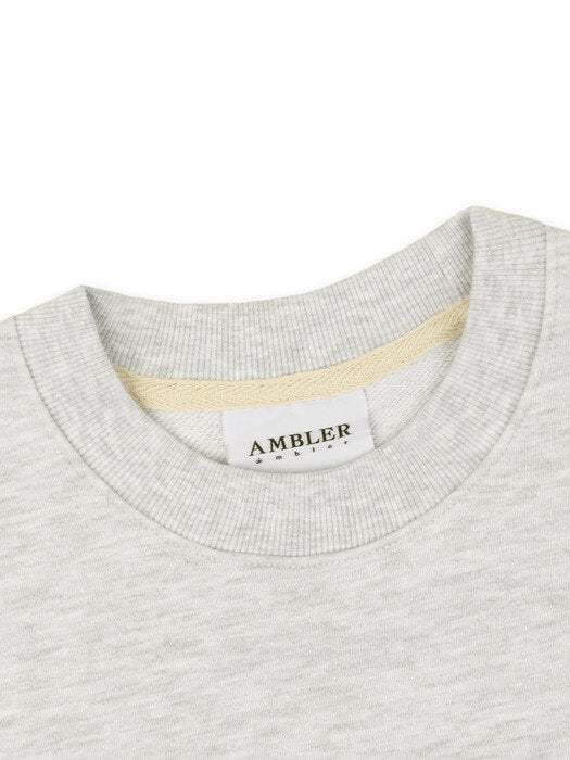 [ambler] Twinlook Bear Over fit Sweatshirt AMM918 (White-Melange)