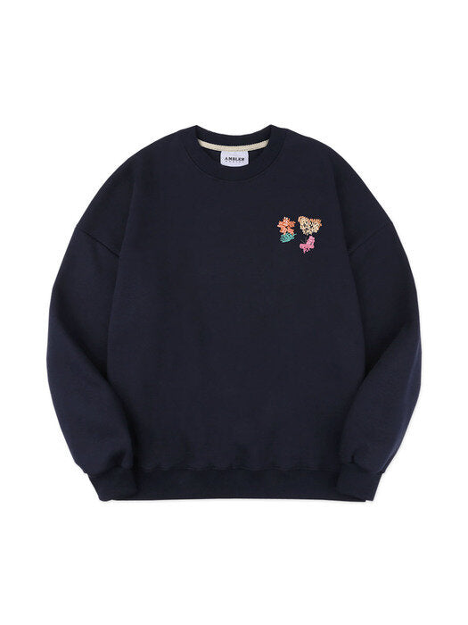 [ambler] PAINT MBLE Over fit Sweatshirt AMM917(navy)
