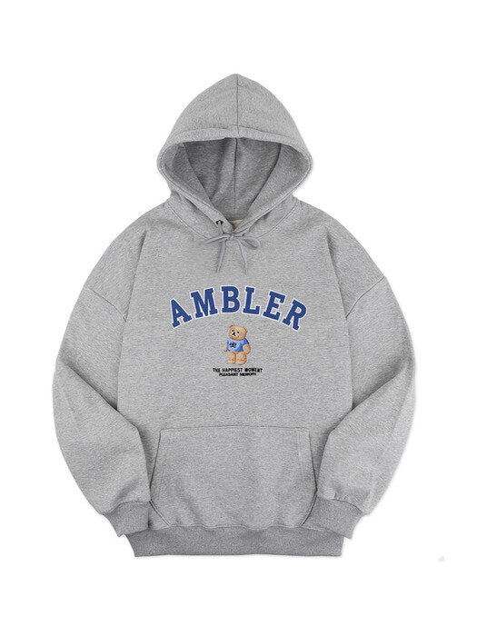 [ambler] School look bear Over fit Hoodie AHP804 (melange)