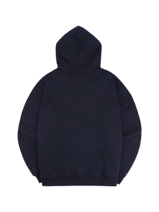 [ambler] School look bear Over fit Hoodie AHP804 (navy)