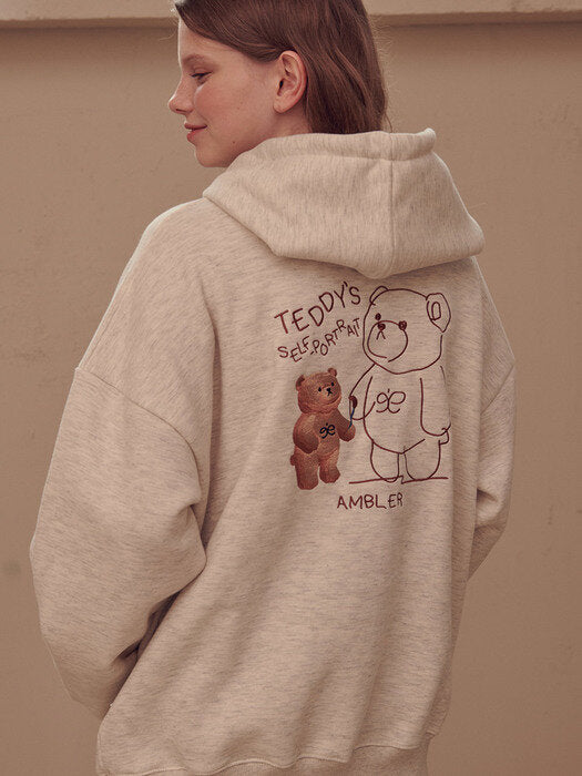 [ambler] Self-portrait Over fit Hoodie AHP807 (oatmeal)