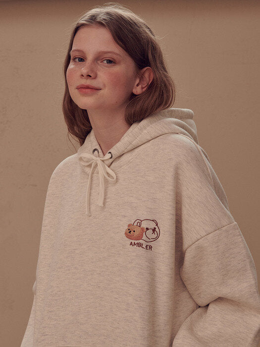 [ambler] Self-portrait Over fit Hoodie AHP807 (oatmeal)