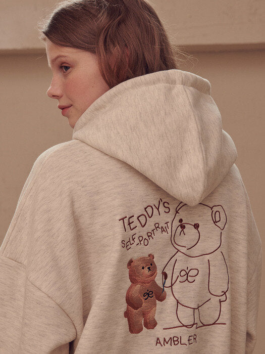 [ambler] Self-portrait Over fit Hoodie AHP807 (oatmeal)