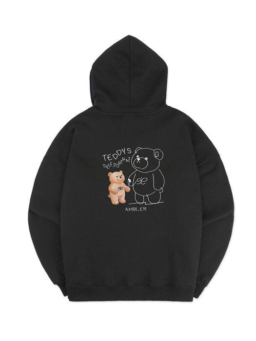 [ambler] Self-portrait Over fit Hoodie AHP807 (black)