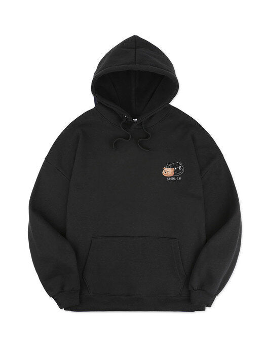 [ambler] Self-portrait Over fit Hoodie AHP807 (black)