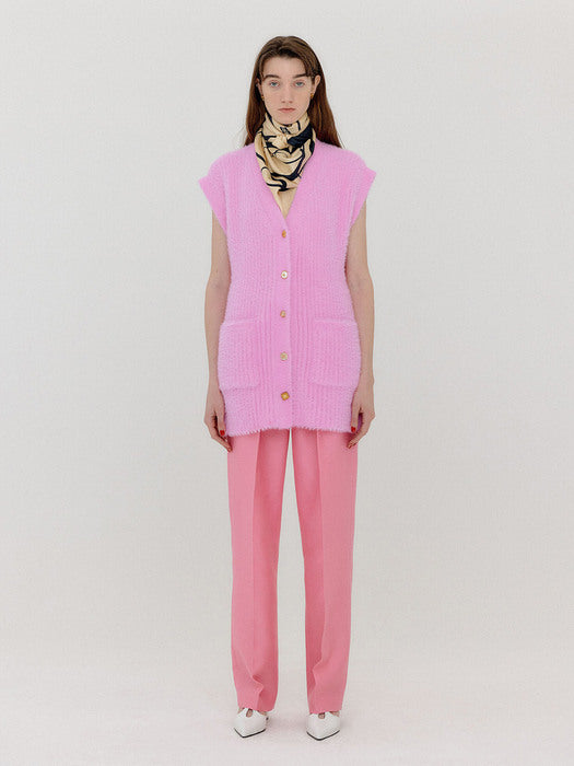 Eenk Vette Scarf-Belted Two-Tuck Pants - Light Pink